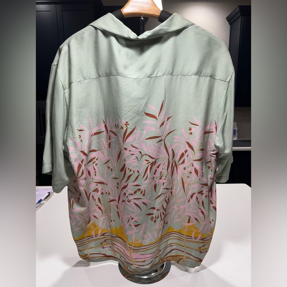 Palm Angels Mens Lagoon Bowling Shirt Mint Off White Size 52 (Large) MSRP $710 - Picture 2 of 12